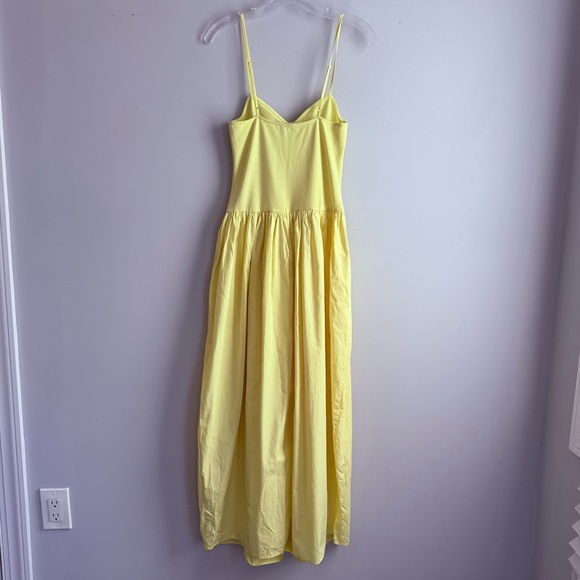 NWT ZARA Combination Poplin Yellow Maxi Dress Size M 5644/359 Bustier Drop Waist - Picture 8 of 16